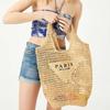 Casual Hollow Straw Women Shoulder Bags Designer Letters Handbags Straw Woven Large Tote Bag Handmade Summer Beach Purses 2024
