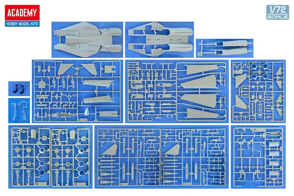 Academy Scale American Super Tomcat Bounty Hunters Plastic Model Model Number 12590 1/72 F-14D VF-2 Kit, (airplane)