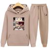 Мужские и женские толстовки с капюшоном, спортивные костюмы, модные толстовки для бега, комплект аниме, толстовка с принтом, уличная одежда, спортивный костюм, свободные топы, верхняя одежда