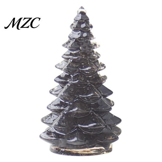 Small Christmas Tree Statue Resin Figurine, Crystal Desktop Ornament, Creative Gift Miniature Holiday Decoration for Home Office, Ornament