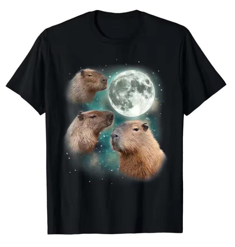 Funny Capybara Meme Print T Shirts Men Women Humour Creativity Short Sleeve
