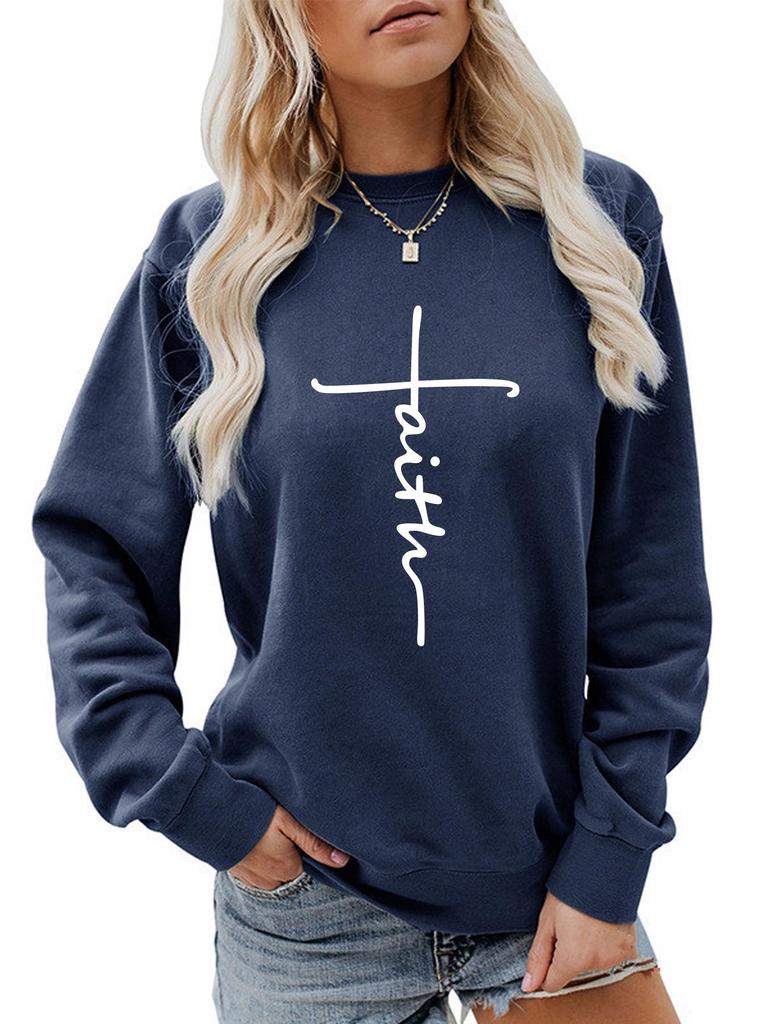 Women's Autumn/Winter Easter Print Plus Velvet Hoodie with Back Tie Collar