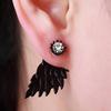 Women Retro Gothic Cool Jewelry Angel Wing Rhinestone Ear Jacket Earrings ARI