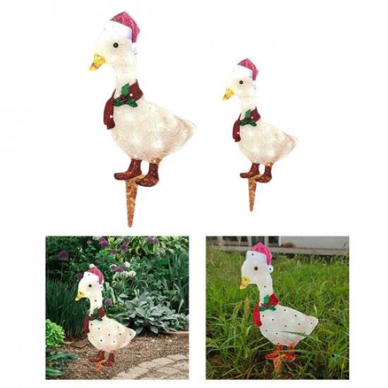 Light-up Duck with Scarf Decoration Weatherproof for Outdoor Party Courtyard