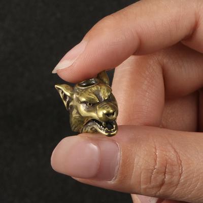 Фигурки волчьей головы из латуни Сделай сам Животное Свирепый волк Античная медь Поделки Брелок Ожерелье Подвеска Браслет Домашние аксессуары
