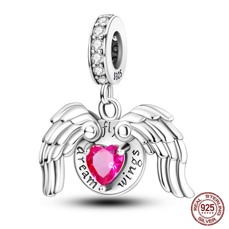 Настоящая медь Розовая серия Шармы-бусины в форме сердца Подходят для оригинальных браслетов Qikaola Сделай сам Украшения на День матери Подарок для мамы