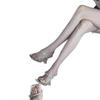 One Word with Transparent High Heels Thick Heel 2025 New Crystal Cool Slippers Outer Wear Women's Summer Silver Rhinestone Sandals Women