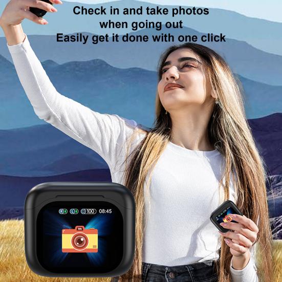 Language Translation Earbuds Touch Control Bluetooth-compatible 144 Languages in-Ear LCD Touchscreen Real-Time Translator