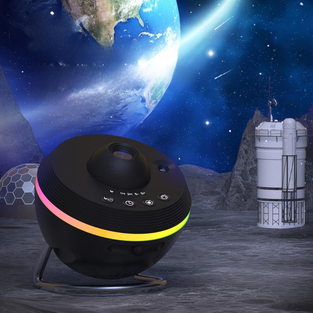 Проекционная лампа HD Galaxy 2024: Атмосфера звездного неба с динамическим фокусом на метеорах