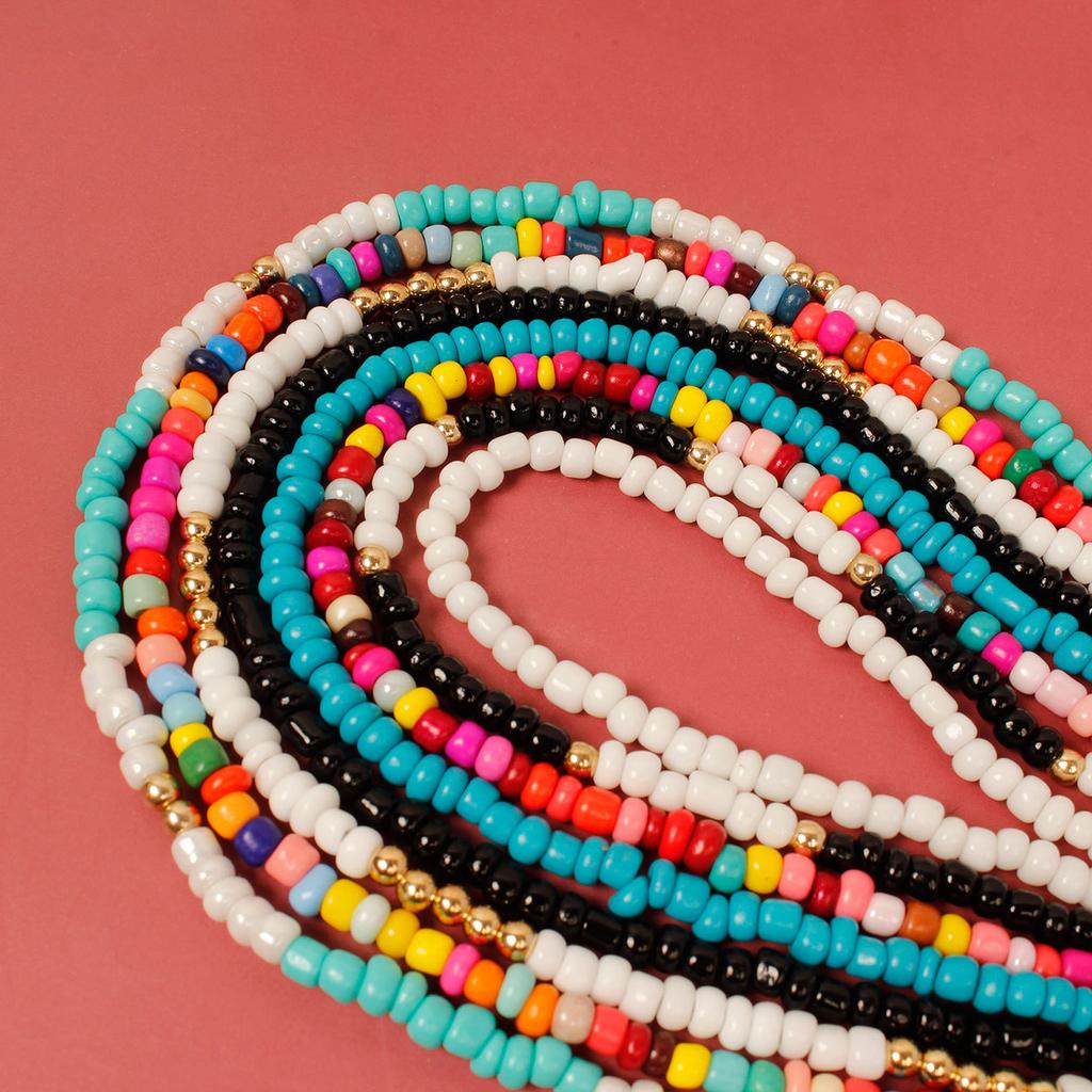 Новое колье-чокер с бусинами в стиле бохо для женщин и девочек, красочные короткие цепочки-колье, ожерелья, летние модные ювелирные изделия, подарок