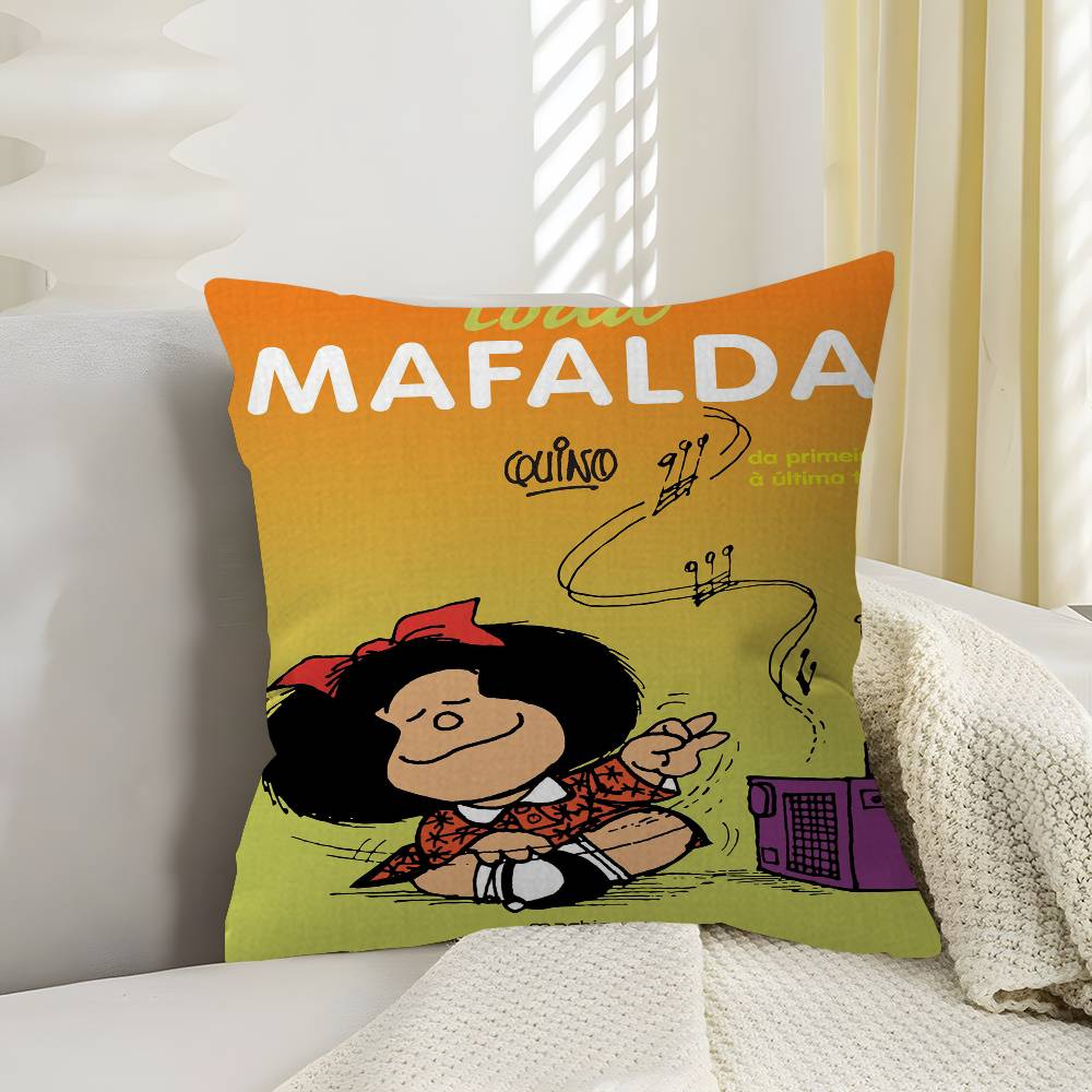 Cartoon M-Mafalda Maple Design Cushion Cover Happy Autumn Harvest decor Holiday Decorati Pillow Cover