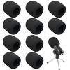 Yowodana Microphone Windscreen Sponge Covers (10-Piece Set), Replacement Microphone Covers, Noise-Blocking, Antibacterial, Dustproof, Strong Elasticit