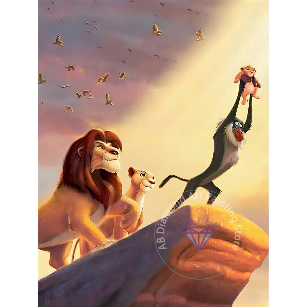 Набор для алмазной живописи «Король Лев» 5D DIY Алмазная вышивка крестом Искусство ручной работы Подарки для взрослых и детей Домашний декор