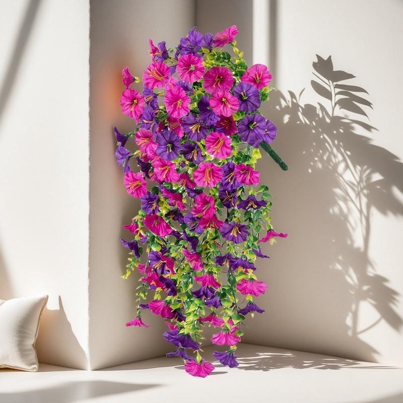 Искусственный цветок ипомеи Устойчивые к УФ-лучам Подвесные цветы Шелковая ипомея Сад Свадебное украшение Уличные подвесные растения