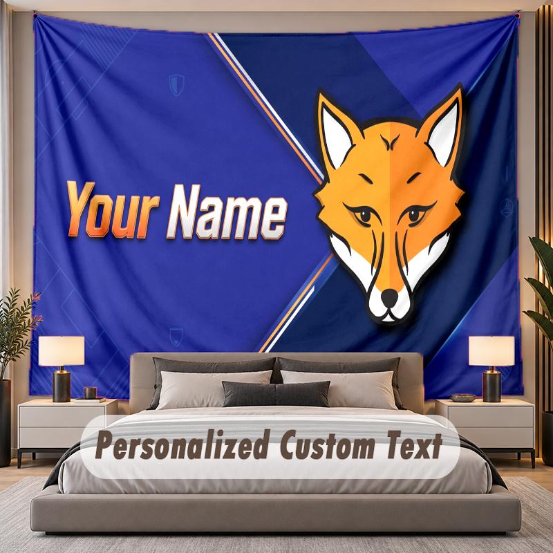 Custom Name Text Tapestry Leicester City Personalized Polyester Wall Tapestry For Bedroom And Room