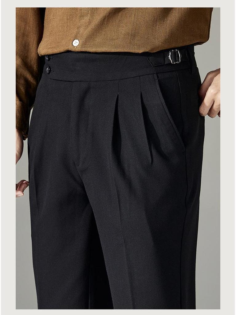 Мужские модные брюки-платья с регулируемой пряжкой «Париж», с высокой посадкой, не требующие глажки, прямого кроя