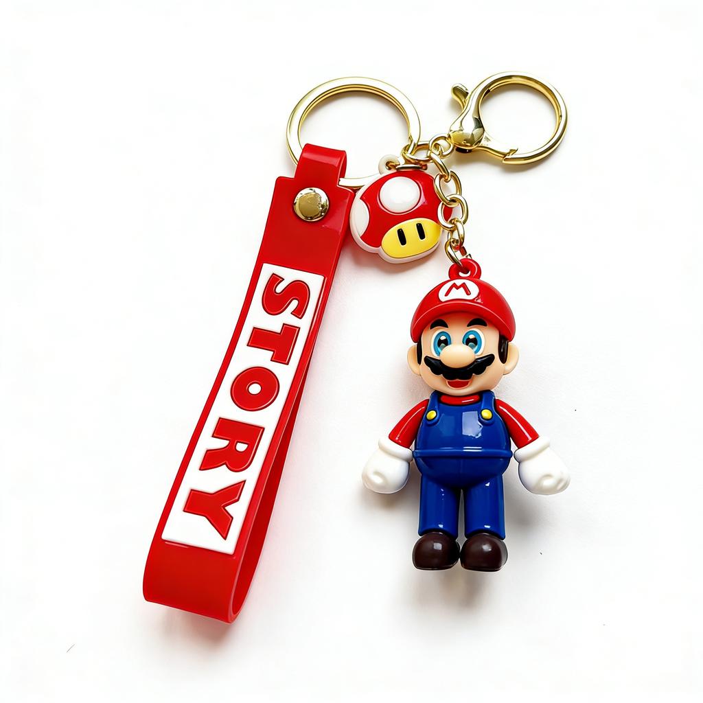 New Keychain Mario Bros Luigi Toad Yoshi Bowser Action Figure Model Accesoriospvc Cartoon Bag Doll Pendant Toys Gift