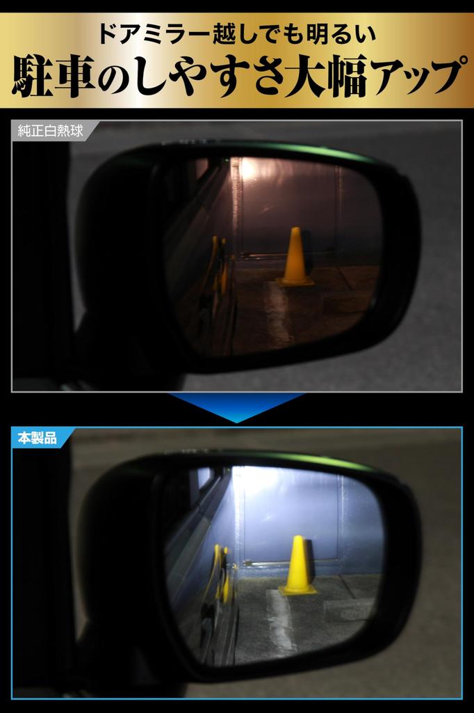 Carmate GIGA T20 Stealth Design LED Backup 1800lm Total Luminous Flux Vehicle Inspection BW360 Lamp, S1800, 6000K, (Per Bulb), 1-Year Warranty,