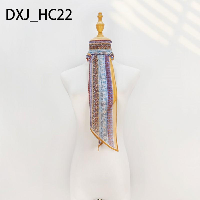 Long Skinny Scarf Women Floral Paisley Print Chiffon Neck Tie Hair Band Office Casual Wear Fall