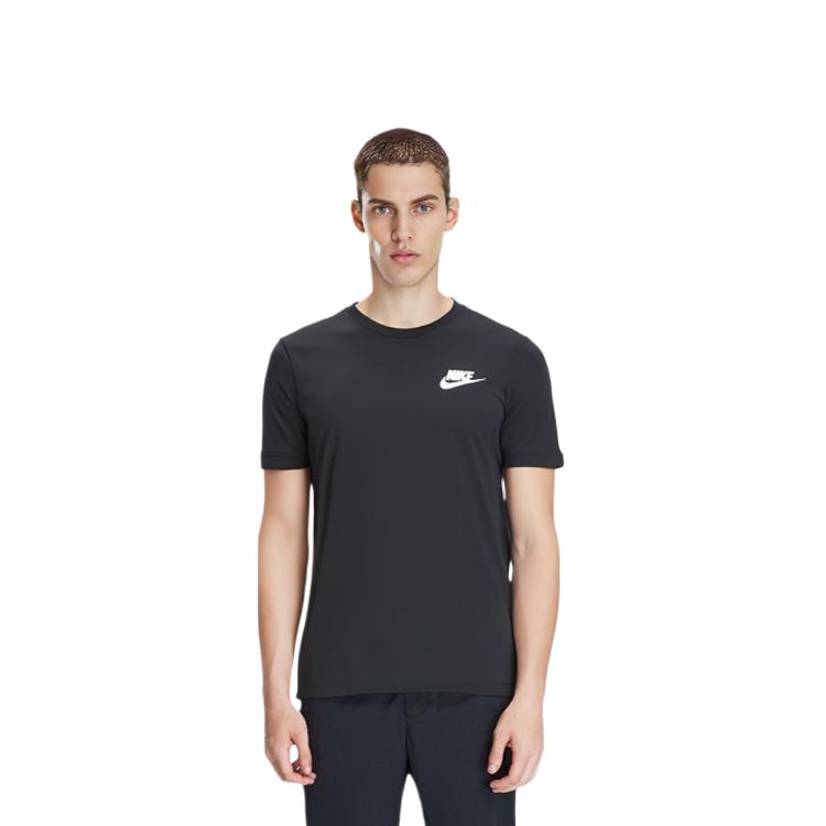 Nike Круглый вырез свитер с буквенным логотипом дышащая футболка с коротким рукавом мужские футболки черные 833893-010