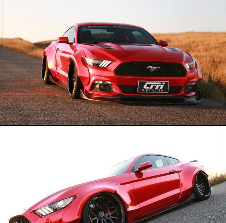 Rear Wing and Fender Flares Kit for 15-17 Ford Mustang Wide Body