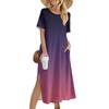 Ladies Fashion Summer Gradient Print Dress Casual Beach Dress Dress Slim Holiday Dress