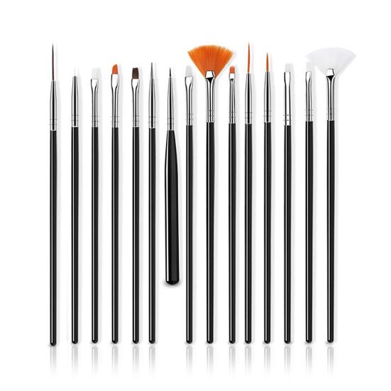 TMS 15 шт., крючок для дизайна ногтей, точечная ручка для рисования, кисти для макияжа, маникюрный инструмент