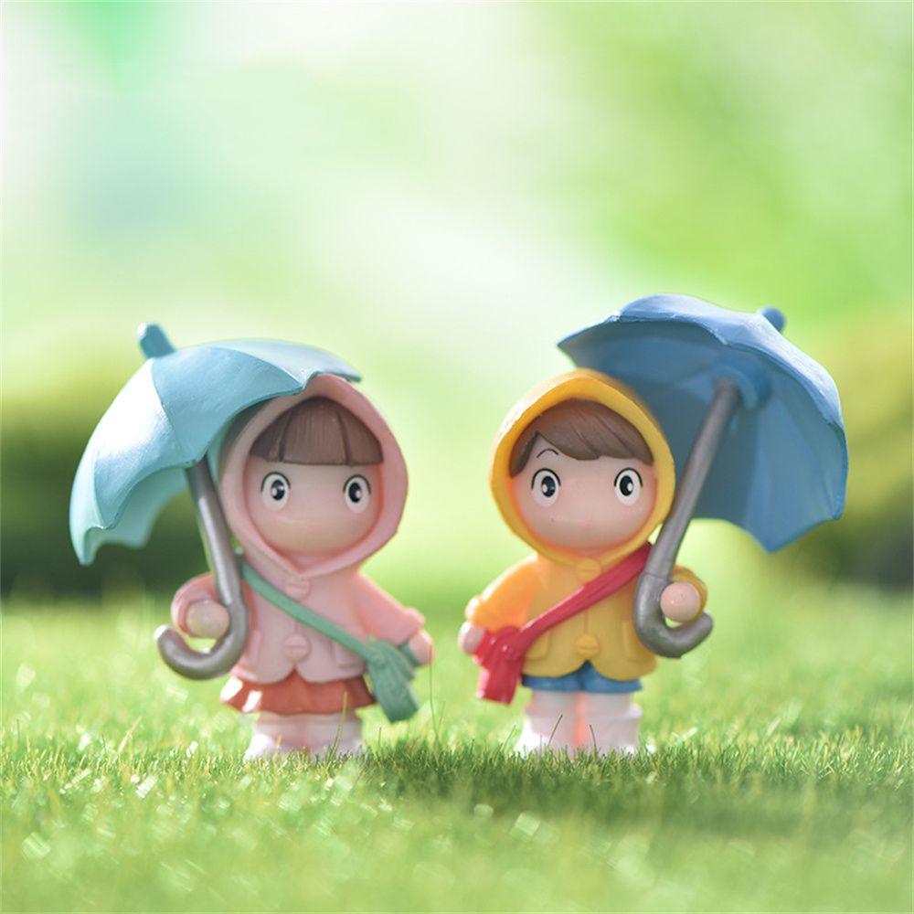 Cute Ornament Craft Desktop Miniature Figurine Micro Landscape Umbrella Girls Fairy Garden