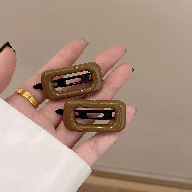 2 шт., заколка для волос Mini Bb карамельного цвета, маленькая прямоугольная шпилька, простая заколка Ins Style, заколка с боковой заколкой, головной убор для девочек, аксессуары для волос