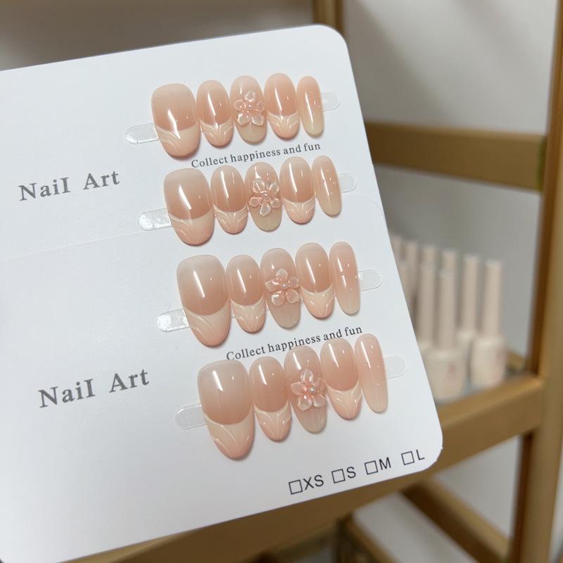 Peach Blossom Gradient Ice Flower Blush - 3D Wearable Manicure and Whitening Effect