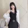 Threaded Tank Top Women Suspender Vest Female Lace Trim Sleeveless Top Elastic Bottom Shirt Casual Solid Color Top