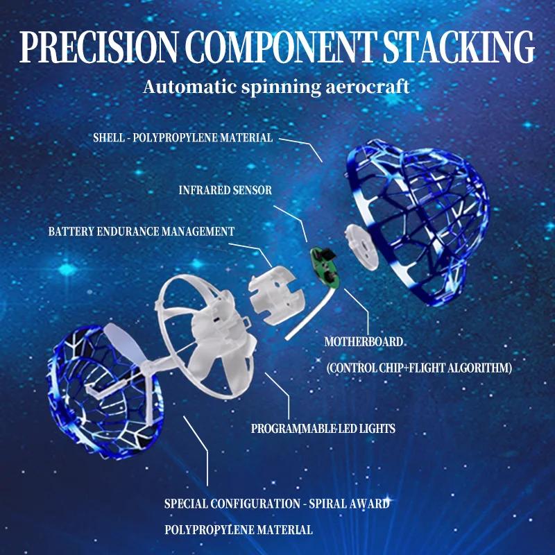 Upgraded UFO With LED Lights Flying Spinner Fidget Toys Boomerang Flyorb Magic Flying Ball Drone Orb Fly Nova Children Toy Gifts