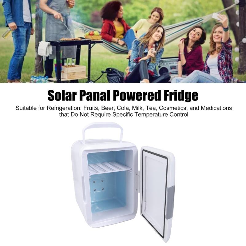 Солнечное охлаждение Портативный солнечный холодильник с аккумуляторным отсеком Рыбалка Солнечный холодильник Энергоэффективный холодильник для приключений на открытом воздухе