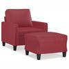 Armchair with Footstool Burgundy 60 cm Faux Leather