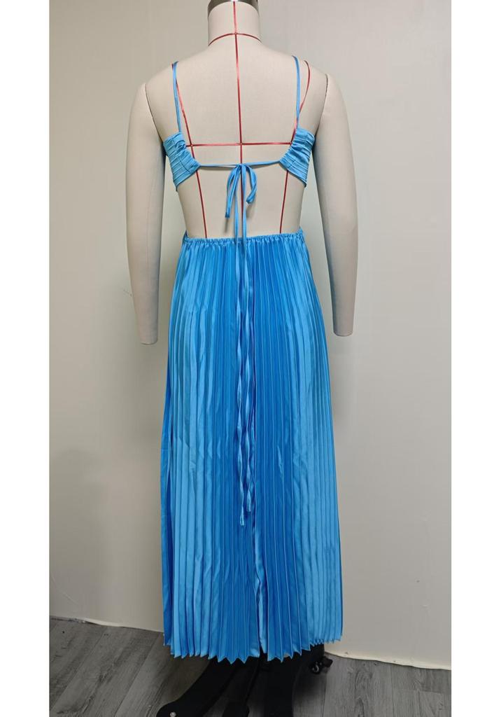Европейское/Американское strapless плиссированное платье на бретельках - Женская летняя однотонная без рукавов пляжная одежда для отдыха