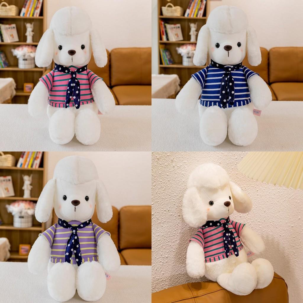 Cartoon Dog White Animal Stuffed Plush Toy Scarf Doll Children Birthday Gifts