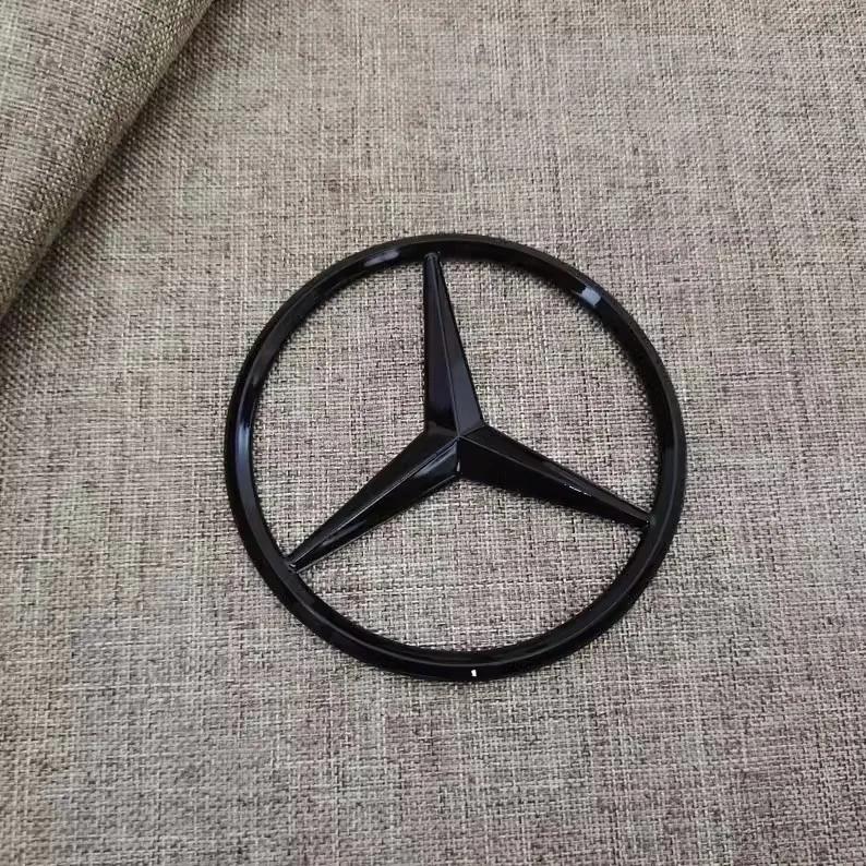FFYE5 90mm ABS Chrome Black Logo Mercedes Emblem Rear Star Badge For Mercedes Benz W203 W206 W212 X253 W167 W166 W247 GLC GLE