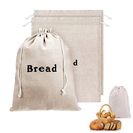 Reusable Bread Bag Eco-friendly Drawstring Design Easy To Clean Homemade Bread Storage Bag Dry Food Storage Organizer