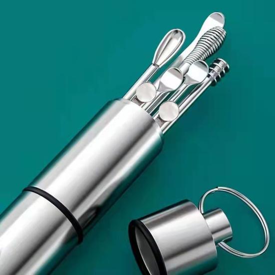 Ухочистка Набор для удаления ушной серы Ушная кюретка Очиститель 360-градусный спиральный дизайн Очиститель слухового прохода Инструмент для чистки ушей Набор