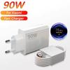 90W 6A Turbo Fast Wall Charger for Xiaomi 12 Lite 13T 14 Ultra Redmi Note 11T 12T 13 15Pro POCO F4 X5 USB Type C Charge Cable