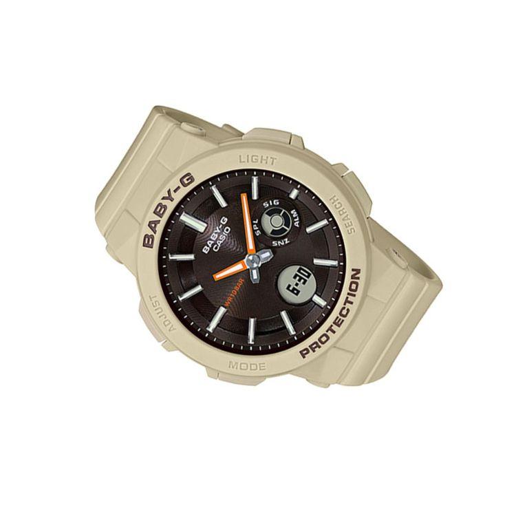 Casio Серия Baby-G Классические Круглый Циферблат Водонепроницаемые Спортивные Кварцевые Часы Ремешок из Смолы Женские часы Коричневые BGA-255-5A