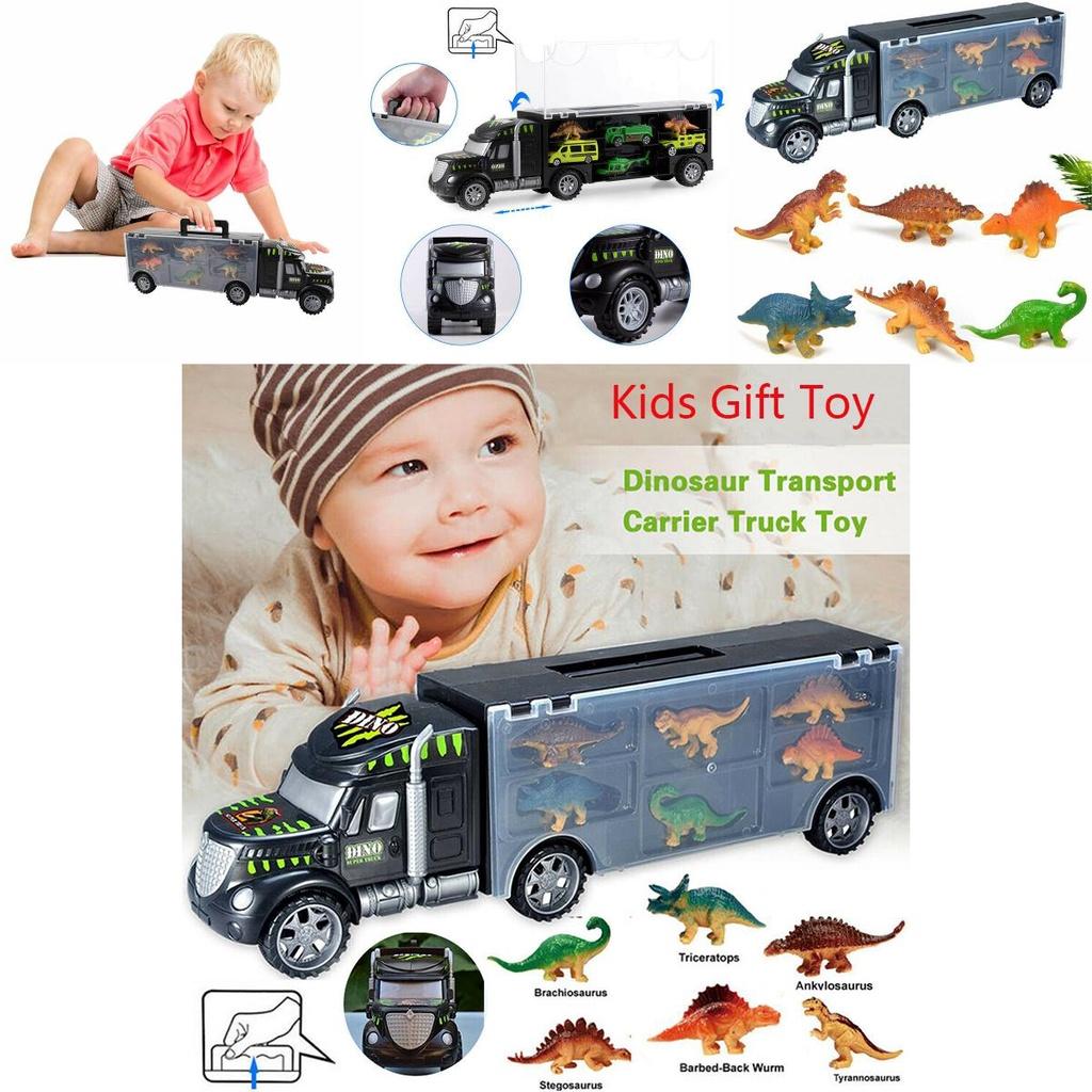 Engaging Dinosaur Truck Carry Case With Transporter Dino Figures For Kids Xmas Gift