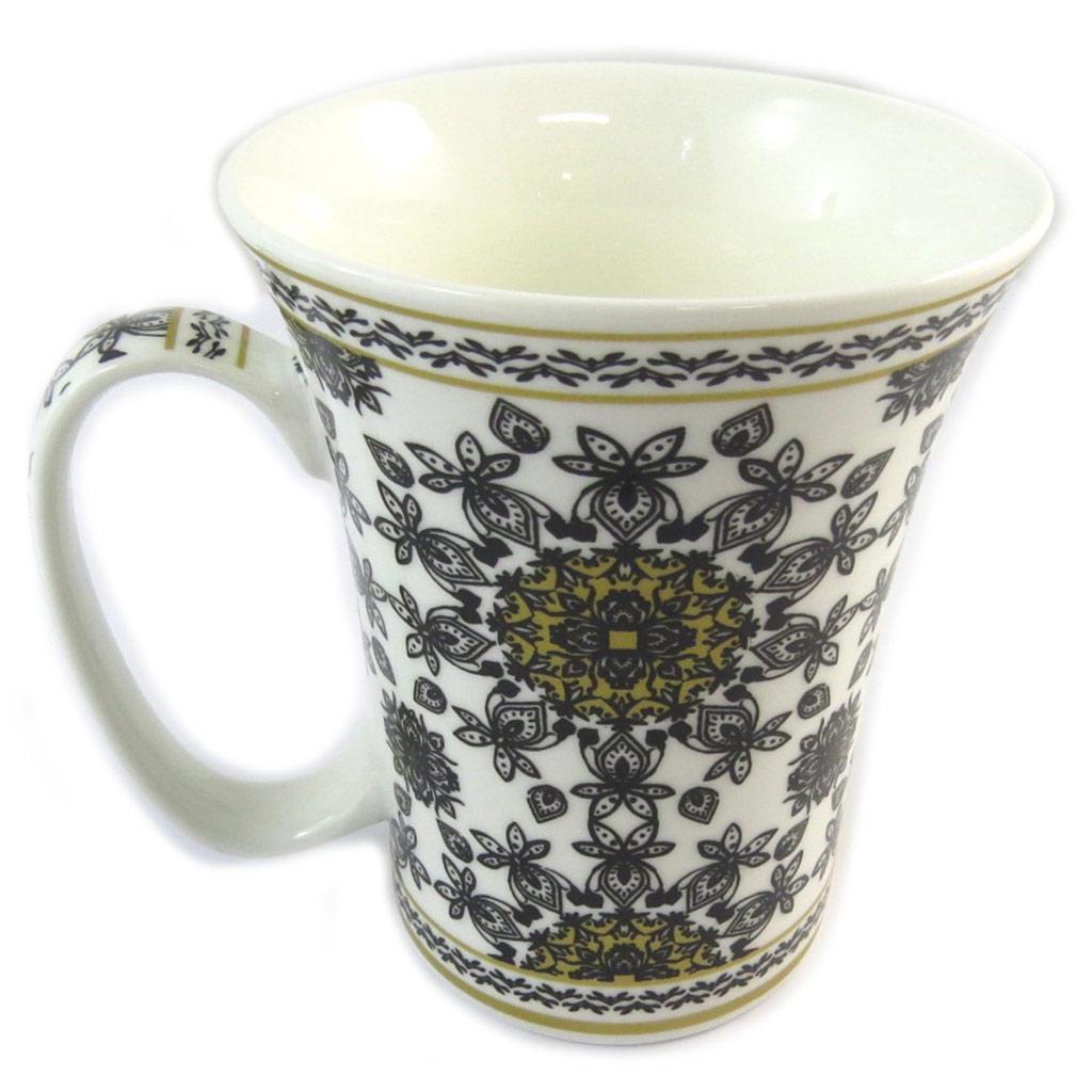 Les Trésors De Lily [N8636] - Porcelain Mug 'Mosaic' White Black