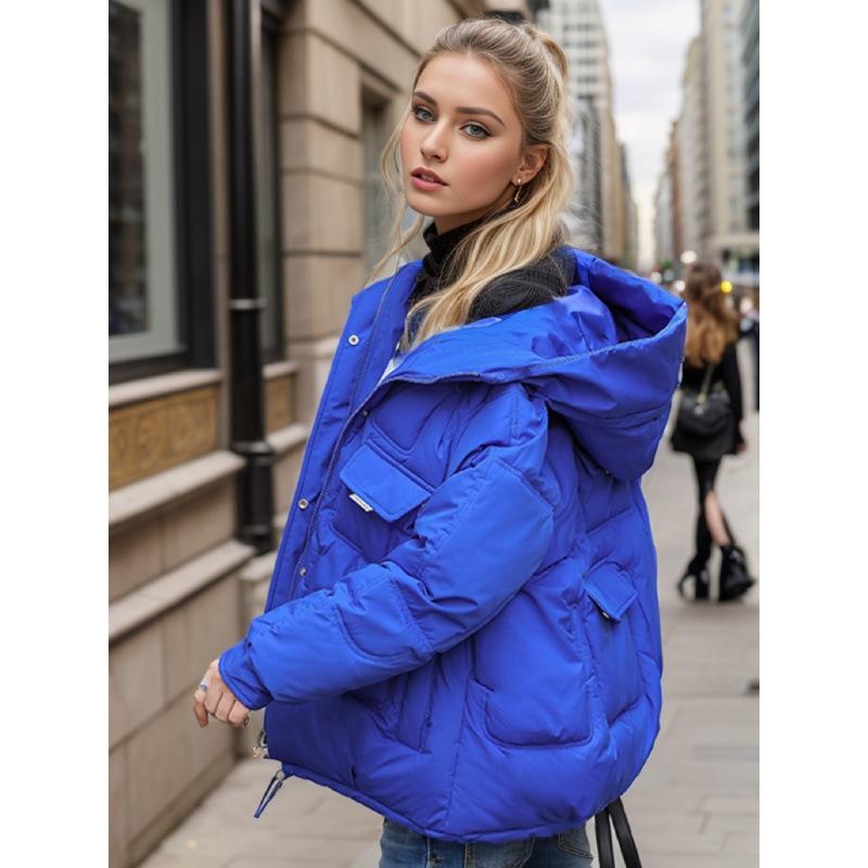 Зимняя куртка большого размера с утолщением, множеством карманов и подкладкой, трендовая куртка с капюшоном и пуховой подкладкой, женская, короткого стиля