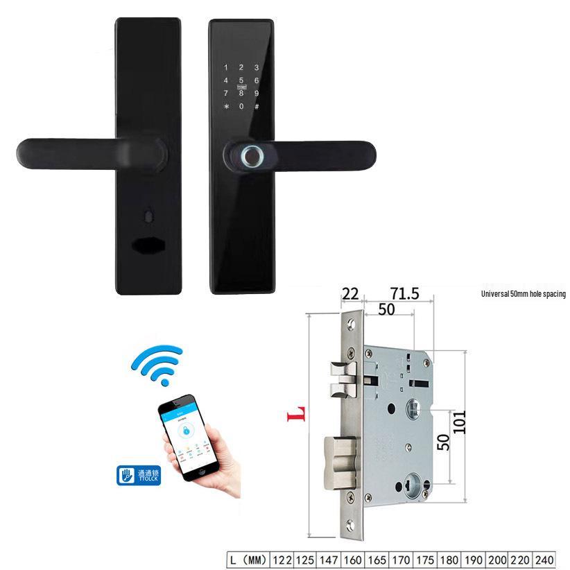 Многоязычный умный дверной замок с отпечатком пальца и дизайном граффити