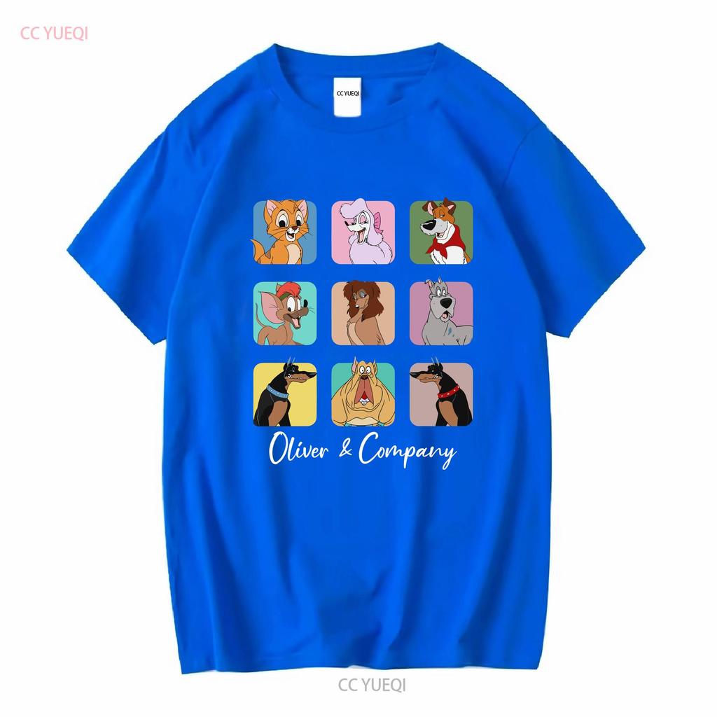 НОВЫЙ мультяшный T-shirt Оливер и компания Черный Все размеры 3F544 винтажный Стиранный Дышащий Мягкий уличная одежда Унисекс Стильный Немного