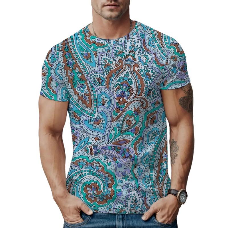 Летний топ с круглым вырезом и 3D-принтом, модные трендовые повседневные футболки с короткими рукавами для мужчин