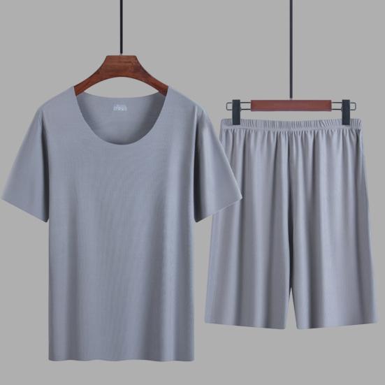 Мужские летние пижамы, модные удобные дышащие мужские летние пижамы, однотонная мужская ночная одежда, мужской летний спортивный костюм, мужская одежда