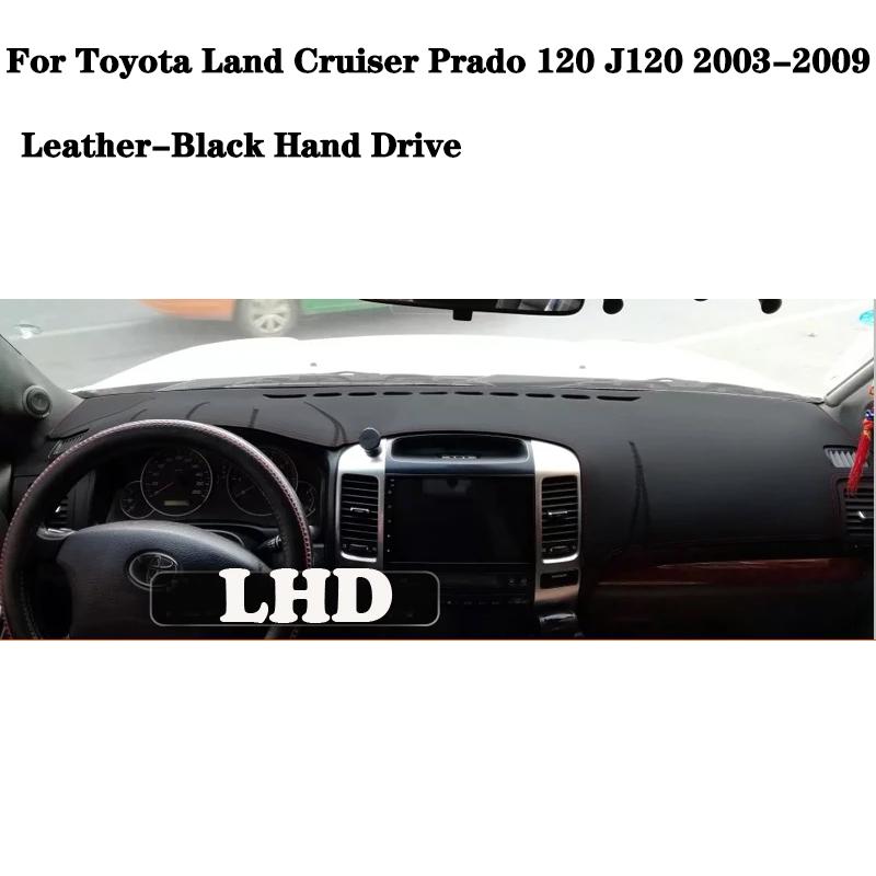 Для Toyota Land Cruiser Prado 120 J120 2003~ 2009 2006 2007 2008 Противоскользящий кожаный коврик Накладка на приборную панель Солнцезащитный козырек Аксессуары