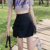 Bow Design High Waist Women A-line Pleated Skirt Grey Suit Skirts Elegant Temperament Sweet Casual Spring Summer Korean Fashion
